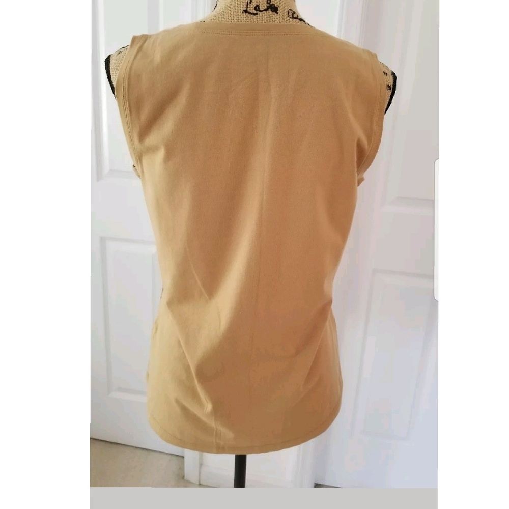Sequined animal print tank top camel brown FIRM PRICE**** - Picture 6 of 7